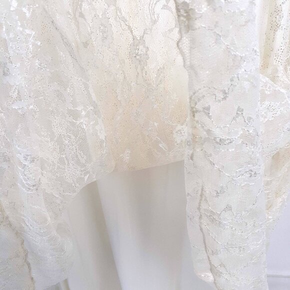 Ivory Lace Gown Size 5. Fairy Greek goddess one shoulder rhinestones prom formal - Picture 8 of 14